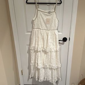 Beaded white lace dress
